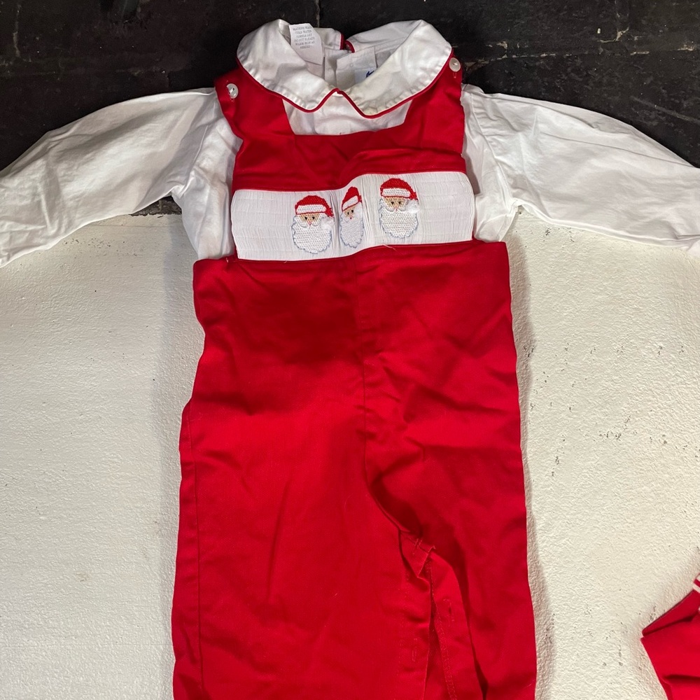 Hand smocked Santa Kids Longall
